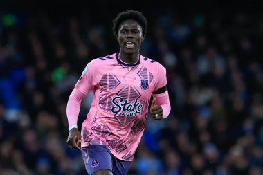 Premier Lig maçında Everton 'dan Amadou Onana # 8 Etihad Stadyumu' nda Manchester City Everton 'a karşı 31 Aralık 202