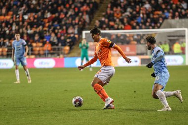Blackpool 'dan Kenny Dougall # 12, 1 Ocak 202' de Bloomfield Road, Blackpool 'da Blackpool - Sunderland maçında sahada.