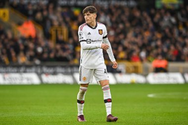 Manchester United 'ın 49 numaralı Alejandro Garnacho Premier League maçında Wolverhampton Wanderers, Manchester United' a karşı Molineux, Wolverhampton, İngiltere, 31 Aralık 202
