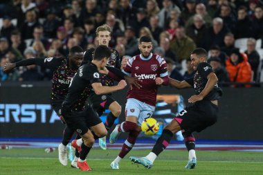 West Ham United Premier League maçı sırasında Londra Stadyumu, Londra, İngiltere 'de oynanan West Ham United - Brentford maçında 22.