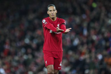 Liverpool 'dan Virgil van Dijk 30 Aralık 202' de Liverpool, Liverpool 'a karşı Leicester City maçında tepki gösterdi.