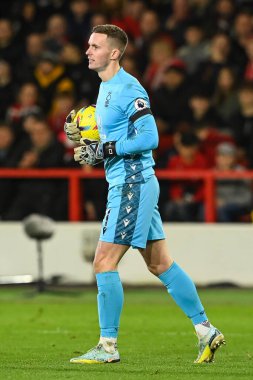 Nottingham Forest 1. Dekan Henderson Premier Lig maçı sırasında Nottingham Forest Chelsea 'ye karşı City Ground, Nottingham, İngiltere 1 Ocak 202