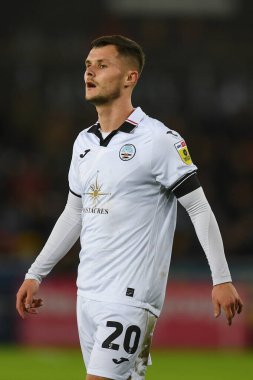 Swansea City 'den Liam Cullen # 20 Sky Bet Şampiyonası maçında Swansea City, Watford' a karşı Swansea.com Stadyumu, Swansea, Birleşik Krallık, 30 Aralık 202