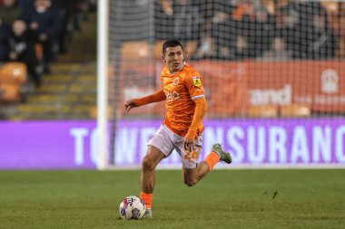 Blackpool 'dan Ian Poveda # 26, 1 Ocak 202' de Bloomfield Road, Blackpool 'da Blackpool Sunderland' a karşı oynanan Gökyüzü İddia Şampiyonası maçında etkin.