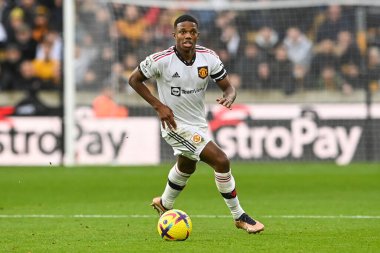 Tyrell Malacia # 12 Manchester United Premier League maçında Wolverhampton Wanderers 'a karşı Molineux, Wolverhampton, İngiltere, 31 Aralık 202