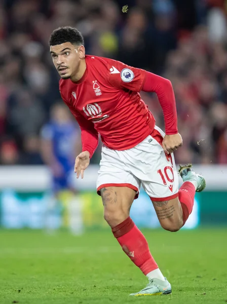 Nottingham Ormanı 'ndan Morgan Gibbs-White # 10 Premier League maçı sırasında Nottingham Forest Chelsea' ye karşı City Ground, Nottingham, 1 Ocak 202