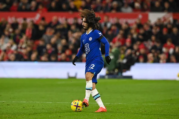 Chelsea 'den Marc Cucurella # 32 Premier League maçında Nottingham Forest Chelsea' ye karşı 1 Ocak 202 'de City Ground, Nottingham' da