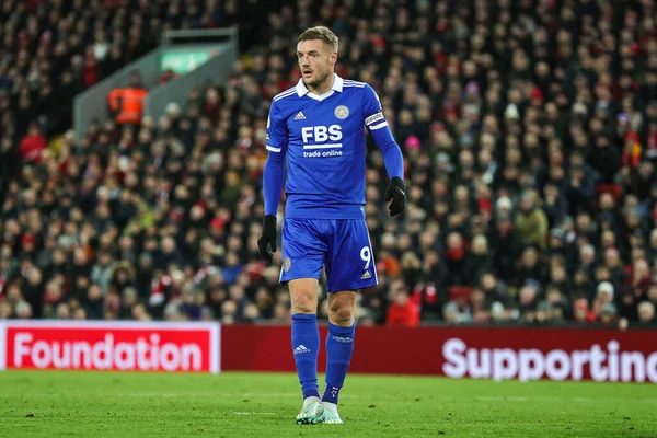 Leicester City 'den Jamie Vardy # 9 Premier League maçı sırasında Liverpool - Leicester City Anfield, Liverpool, İngiltere, 30 Aralık 202