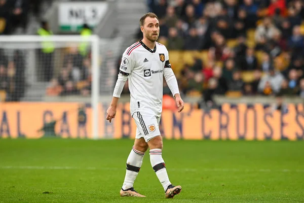 Premier Lig karşılaşmasında Manchester United 'ın Christian Eriksen # 14' ü Wolverhampton Wanderers 'a karşı Molineux, Wolverhampton, Birleşik Krallık' ta 31 Aralık 202