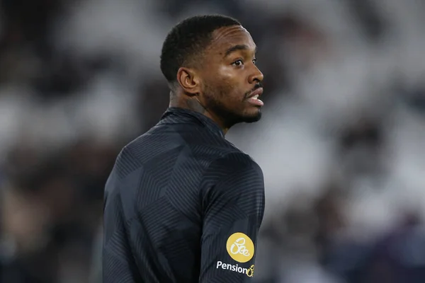 stock image Ivan Toney #17 of Brentford during the pre match warm up ahead of the Premier League match West Ham United vs Brentford at London Stadium, London, United Kingdom, 30th December 202