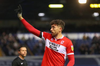 Middlesbrough 'dan Matt Crooks 2 Ocak 202' de Birmingham City, Birmingham 'a karşı Middlesbrough' da oynanan Sky Bet Şampiyonası maçında 0-1 kazanma hedefini kutluyor.