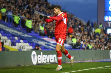 Middlesbrough 'dan Matt Crooks 2 Ocak 202' de Birmingham City 'nin St Andrews, Birmingham' da Middlesbrough 'a karşı oynadığı Gökyüzü İddia Şampiyonası maçında 0-2 kazanma hedefini kutluyor.