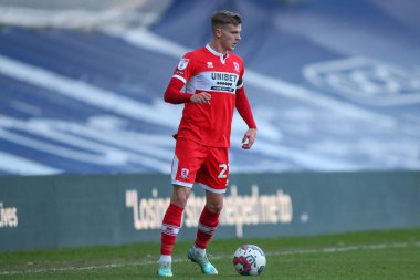 Middlesbrough 'dan Marcus Forss # 21 Gök İddia Şampiyonası maçında Birmingham City, St Andrews, Birmingham, İngiltere' de 2 Ocak 202 'de Middlesbrough' a karşı.