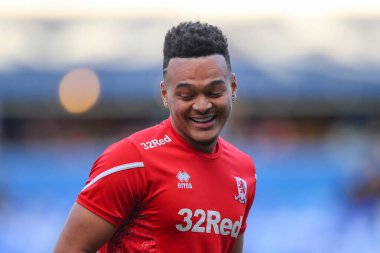 Middlesbrough 'dan Rodrigo Muniz 2 Ocak 202' de Birmingham City ile Middlesbrough arasındaki maç öncesinde oynanan maç öncesi ısınma maçında