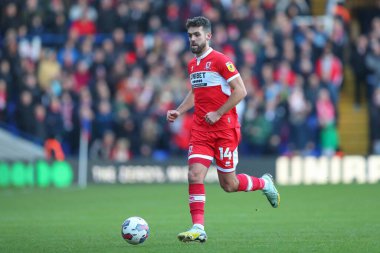 Middlesbrough 'dan Tommy Smith # 14 Gökyüzü İddia Şampiyonası maçında Birmingham City, Middlesbrough' a karşı St Andrews, Birmingham, Birleşik Krallık, 2 Ocak 202