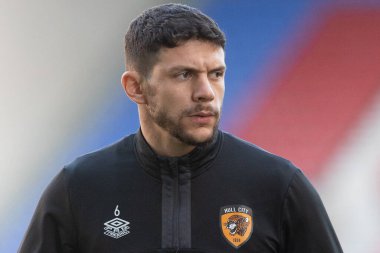 Hull City 'den Tobias Figueiredo # 6 Sky Bet Şampiyonası' ndan önce Wigan Athletic, Hull City 'ye karşı DW Stadyumu, Wigan, Birleşik Krallık, 2 Ocak 202