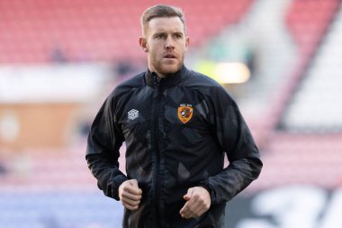 Hull City 'den Callum Elder # 3 Sky Bet Şampiyonası' ndan önce Wigan Athletic, Hull City 'ye karşı DW Stadyumu, Wigan, Birleşik Krallık, 2 Ocak 202