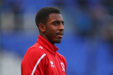 Middlesbrough 'dan Isaiah Jones # 2. Maç öncesi ısınma maçı öncesinde Birmingham City ile Middlesbrough arasında St Andrews, Birmingham, Birleşik Krallık' ta 2 Ocak 202