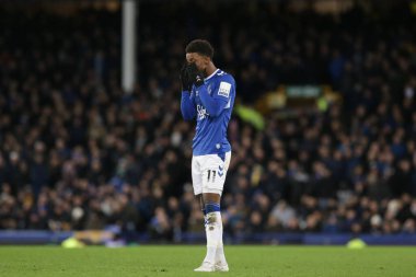 Everton Premier Lig maçında Everton, Goodison Park, Liverpool 'da Everton ve Hove Albion' a karşı oynadığı 11 numaralı depresif Demarai Gray maçı, 3 Ocak 202