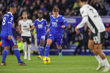 Leicester City 'den Harvey Barnes # 7 Premier League maçında 18 yarda çizgisini geçti. Leicester City, King Power Stadyumu' nda Fulham 'a karşı, 3 Ocak 202
