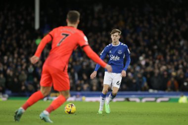 Everton 'dan Isaac Price # 60 Premier Lig maçı sırasında Goodison Park, Liverpool' da Everton ve Hove Albion 'a karşı, 3 Ocak 202