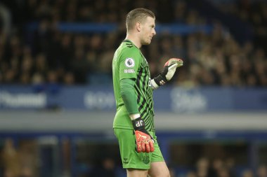Everton 'dan Jordan Pickford 3 Ocak 202' de Goodison Park 'ta Everton ve Hove Albion' a karşı oynanan Premier Lig maçında takımına talimat verdi.