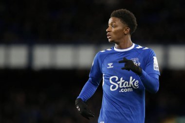 Premier Lig maçı sırasında Everton 'dan Demarai Gray # 11 Goodison Park, Liverpool' da Everton ve Hove Albion maçında, 3 Ocak 202
