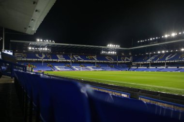 Goodison Park 'ın genel görünümü, Everton' ın Home of Everton maçı öncesinde Everton, Brighton ve Hove Albion 'a karşı Goodison Park, Liverpool, İngiltere, 3 Ocak 202