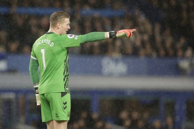 Everton 'dan Jordan Pickford 3 Ocak 202' de Goodison Park 'ta Everton ve Hove Albion' a karşı oynanan Premier Lig maçında takımına talimat verdi.