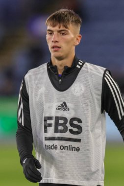 Luke Thomas #33 of Leicester City during the pre-game warm up ahead of the Premier League match Leicester City vs Fulham at King Power Stadium, Leicester, United Kingdom, 3rd January 202 clipart