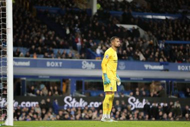 Premier Lig karşılaşmasında Brighton & Hove Albion 'dan Robert Sanchez # 1 Goodison Park, Liverpool, İngiltere' de Everton ve Hove Albion 'a karşı 3 Ocak 202