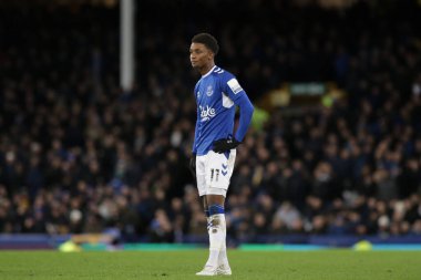 Everton Premier Lig maçında Everton, Goodison Park, Liverpool 'da Everton ve Hove Albion' a karşı oynadığı 11 numaralı depresif Demarai Gray maçı, 3 Ocak 202