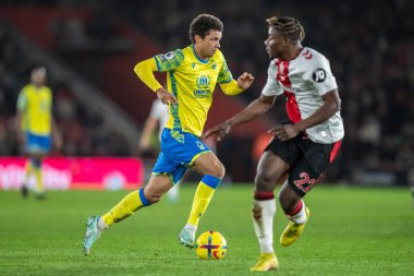 Nottingham Ormanı 'ndan Brennan Johnson # 20 Premier League maçı sırasında Southampton, Nottingham Ormanı' na karşı St Mary Stadyumu, Southampton, İngiltere, 4 Ocak 202