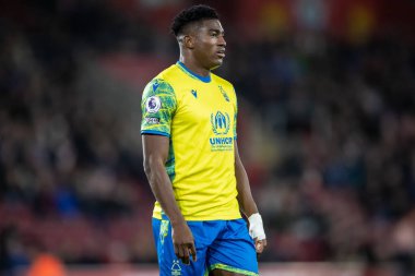 Nottingham Ormanı 'ndan Taiwo Awoniyi # 9 Premier Lig maçı sırasında Southampton Nottingham Ormanı' na karşı St Mary Stadyumu, Southampton, İngiltere, 4 Ocak 202