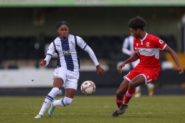 West Bromwich Albion 'dan Akeel Higgins, 5 Ocak 202' de Keys Park, Hednesford, Birleşik Krallık 'ta oynanan Premier Lig Kupası maçında West Bromwich Albion, Middlesbrough U23' e karşı.