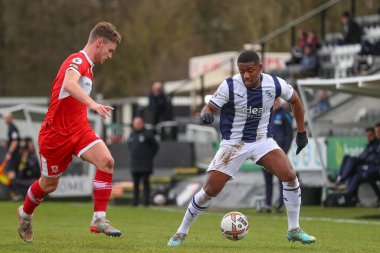 West Bromwich Albion 'dan Jovan Malcolm, 5 Ocak 202' de Keys Park, Hednesford, Birleşik Krallık 'ta oynanan Premier League Cup maçında West Bromwich Albion, Middlesbrough U23' e karşı oynuyor.