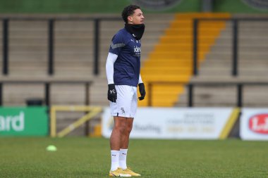 West Bromwich Albion 'dan 34 numaralı Ethan Ingram Premier League Cup karşılaşması öncesi ısınma öncesinde West Bromwich Albion, Middlesbrough U23' e karşı Keys Park, Hednesford, Birleşik Krallık 'ta 5 Ocak 202