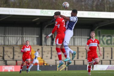 West Bromwich Albion 'dan Jovan Malcolm, 5 Ocak 202' de Keys Park, Hednesford, Birleşik Krallık 'ta oynanan Premier Lig Kupası Batı Bromwich Albion-Middlesbrough U23 maçında gol atma şansı yakaladı.