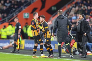 Hull City 'den 44 numaralı Aaron Connolly, Hull City' nin Harvey Vale # 34 numarasıyla Emirates FA Kupası 'nda Hull City' nin MKM Stadyumu 'nda Fulham' a karşı oynadığı maçta, 7 Ocak 202 'de, Hull City' den bildiriyor.