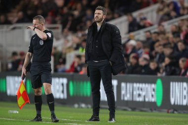 Middlesbrough 'un Michael Carrick teknik direktörü Middlesbrough - Brighton ve Hove Albion maçında Riverside Stadyumu, Middlesbrough, İngiltere, 7 Ocak 202