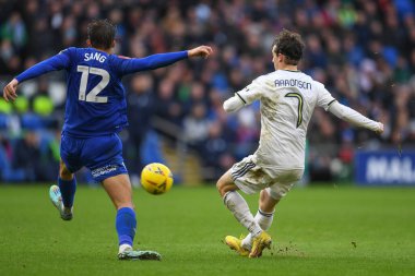 Leeds United 'ın 7 numaralı oyuncusu Brenden Aaronson, 8 Ocak 202' de Cardiff City Stadyumu 'nda oynanan Cardiff City - Leeds United maçında üçüncü turda gol atma şansı yakaladı.