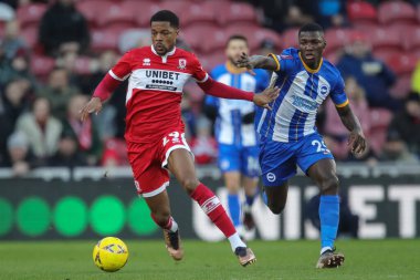 Middlesbrough 'dan Chuba Akpom # 29, Brighton & Hove Albion' un 25 numarası Brighton & Hove Albion 'dan 7 Ocak 2023' te Riverside Stadyumu, Middlesbrough 'nda Middlesbrough ve Hove Albion' a karşı oynandı.