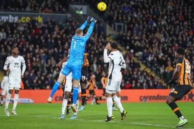 Fulham 'dan Marek Rodk # 1, 7 Ocak 2023 tarihinde MKM Stadyumu' nda oynanan Emirates FA Cup Üçüncü Raund karşılaşmasında topa vuruyor.