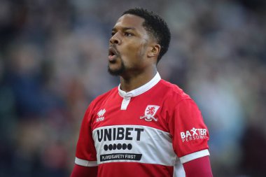Middlesbrough 'dan Chuba Akpom # 29, Birleşik Krallık' ın Riverside Stadyumu 'nda Middlesbrough - Middlesbrough - Brighton ve Hove Albion maçında oynanan 3.
