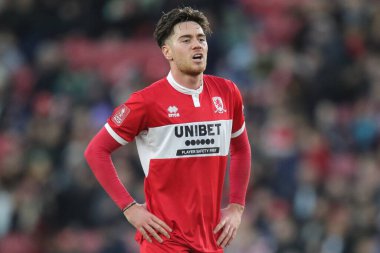 Middlesbrough # 30 numaralı Hayden Hackney, Middlesbrough FA Cup maçında Middlesbrough, Brighton ve Hove Albion 'a karşı Riverside Stadyumu, Middlesbrough, İngiltere, 7 Ocak 202