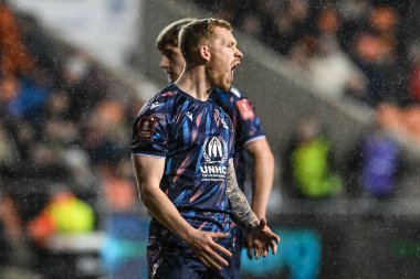 Nottingham Ormanı 'ndan Jack Colback, 7 Ocak 202' de Bloomfield Road, Blackpool, İngiltere 'de oynanan Blackpool - Nottingham Forest maçında oynanan üçüncü tur karşılaşmasında kaçırılan gollere tepki gösterdi.