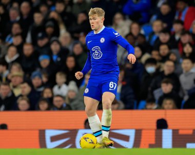 Chelsea 'den Lewis Hall # 67 FA Cup üçüncü tur karşılaşmasında Manchester City, Etihad Stadyumu' nda Chelsea 'ye karşı, 8 Ocak 202