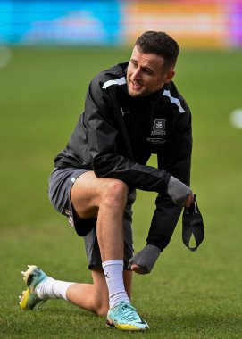 Plymouth Argyle defans oyuncusu Macaulay Gillesphey (3), 7 Ocak 202 'de Bolton Stadyumu' nda oynanan Sky Bet 1 karşılaşmasında Bolton Wanderers ve Plymouth Argyle maçında ısındı.