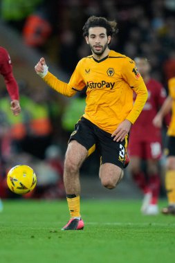 Wolverhampton Wanderers 'ın Rayan At-Nouri # 3' ü, 7 Ocak 2023 tarihinde İngiltere 'nin Liverpool kentinde oynanan Liverhampton Wanderers-Wolverhampton maçında oynanan üçüncü tur karşılaşmasında