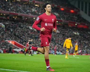Liverpool 'dan Trent Alexander-Arnold # 66, Liverpool FA Cup Üçüncü Raundunda Liverpool' a karşı Wolverhampton Wanderers Anfield, Liverpool, İngiltere 'de, 7 Ocak 202